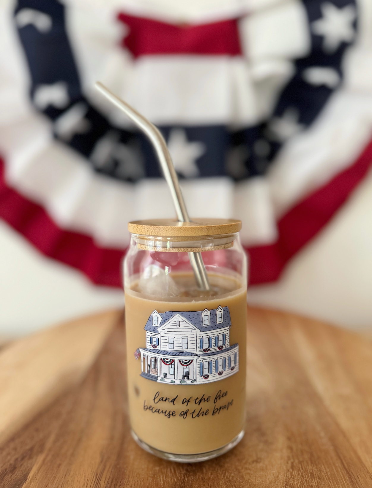 Land of the Free Glass Cup