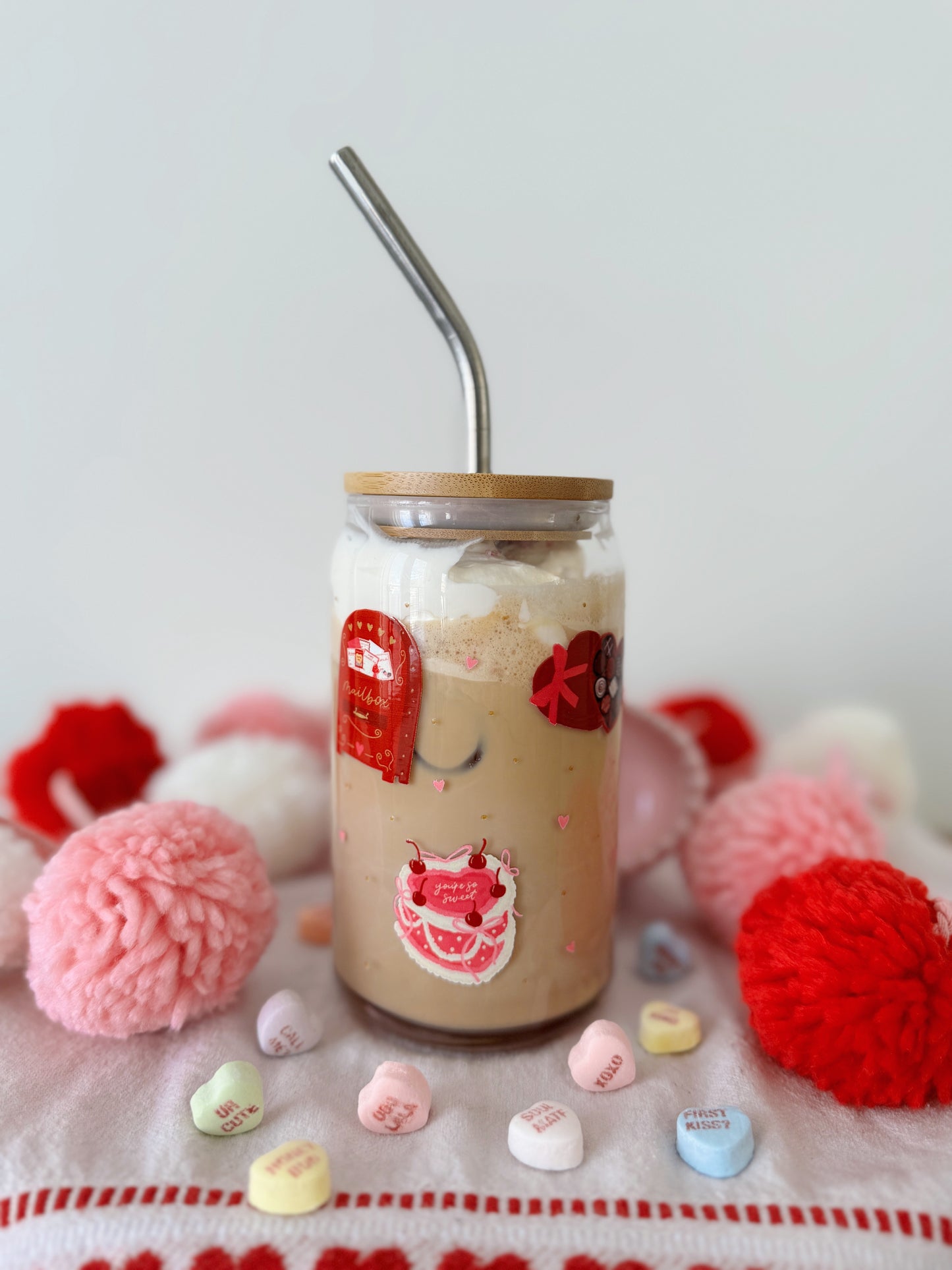 Valentine's Day Glass Cup