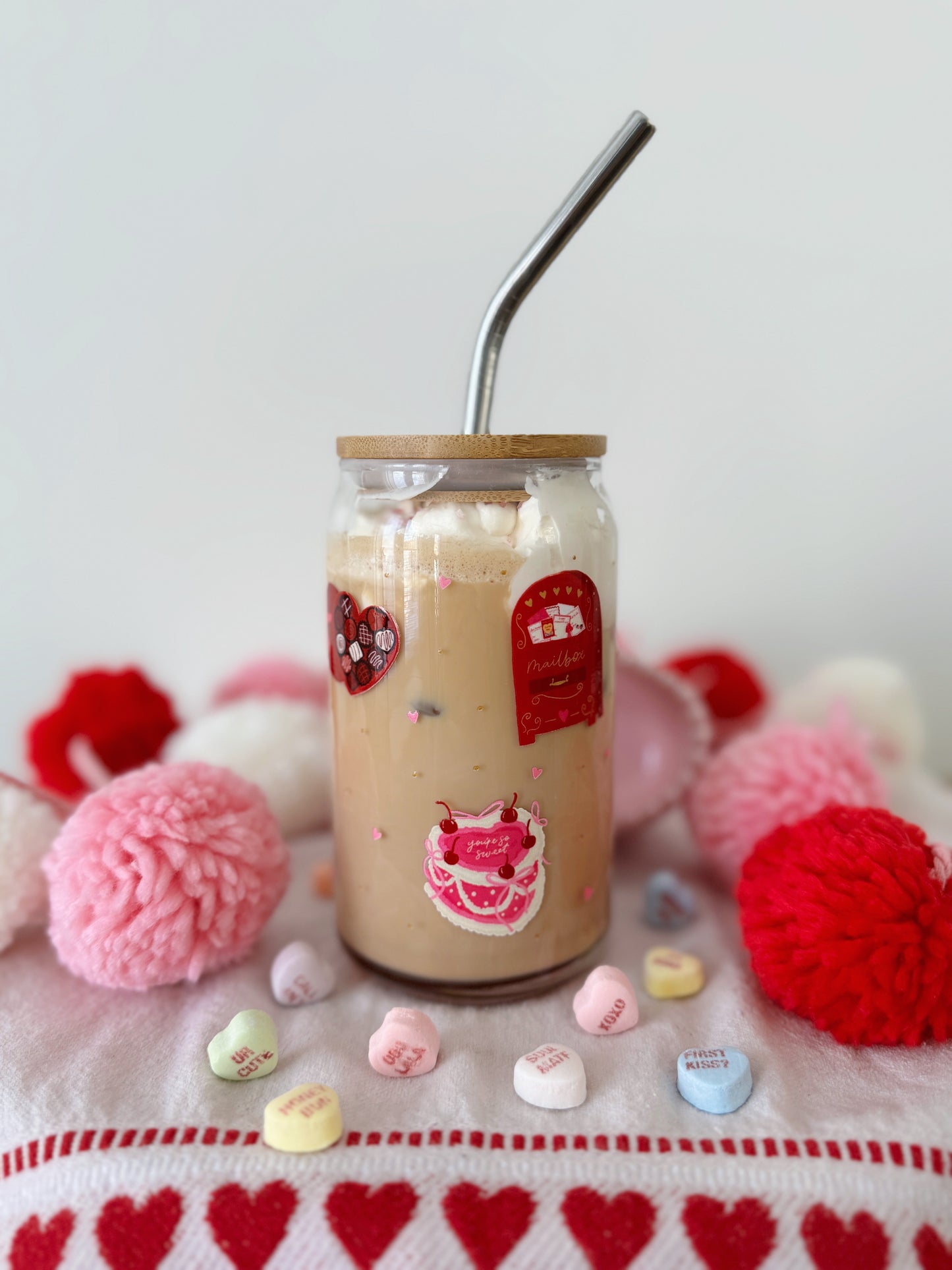 Valentine's Day Glass Cup