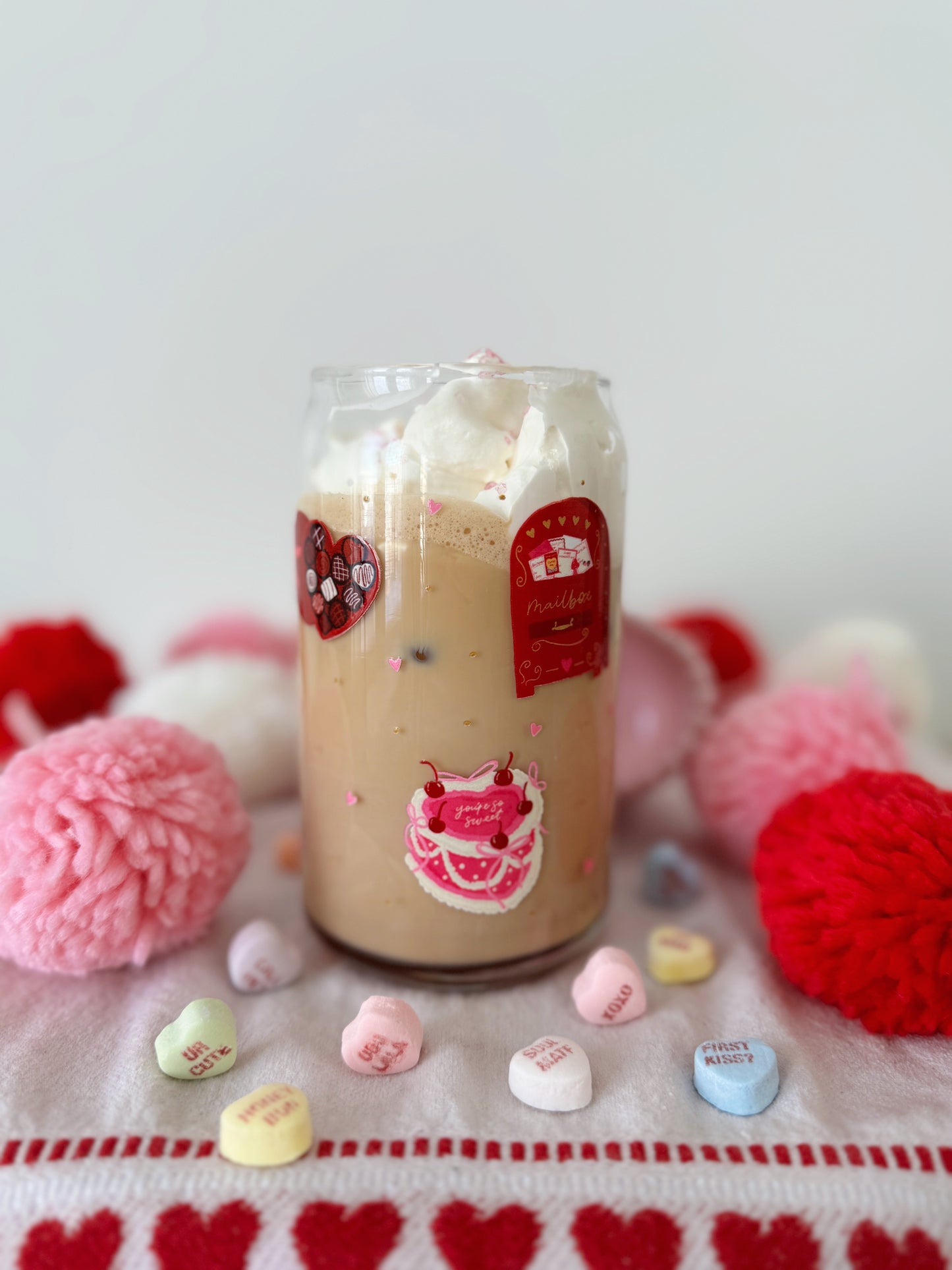 Valentine's Day Glass Cup