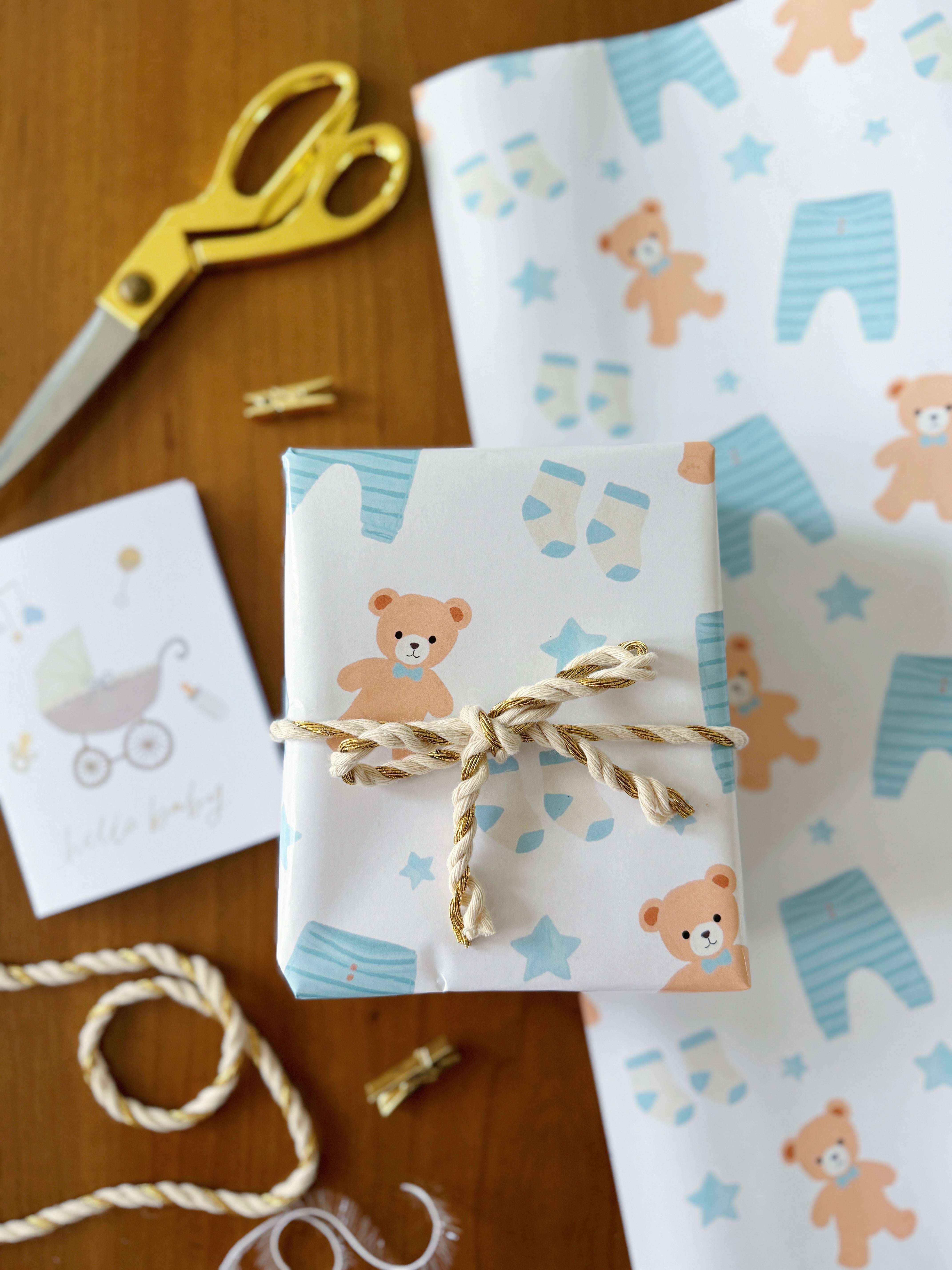 Baby Boy Wrapping Paper – Shea Lettering