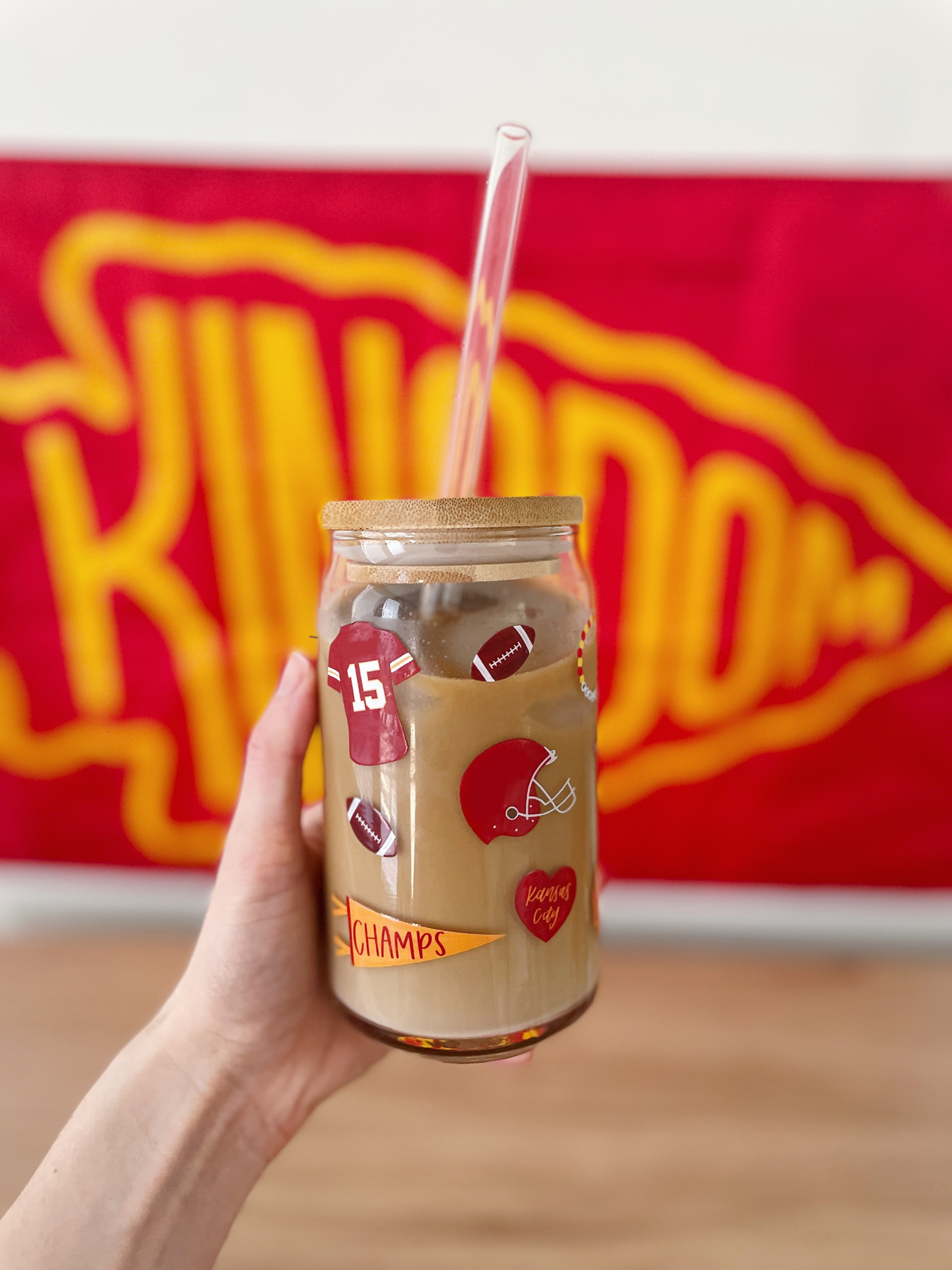 Kansas City Football Glass Cup