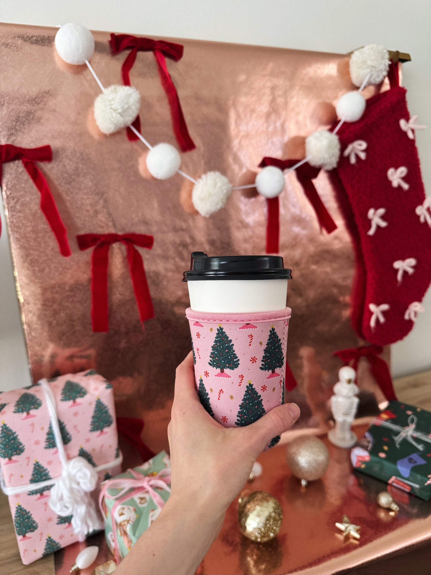 Christmas Tree and Peppermint Iced/Hot Coozie