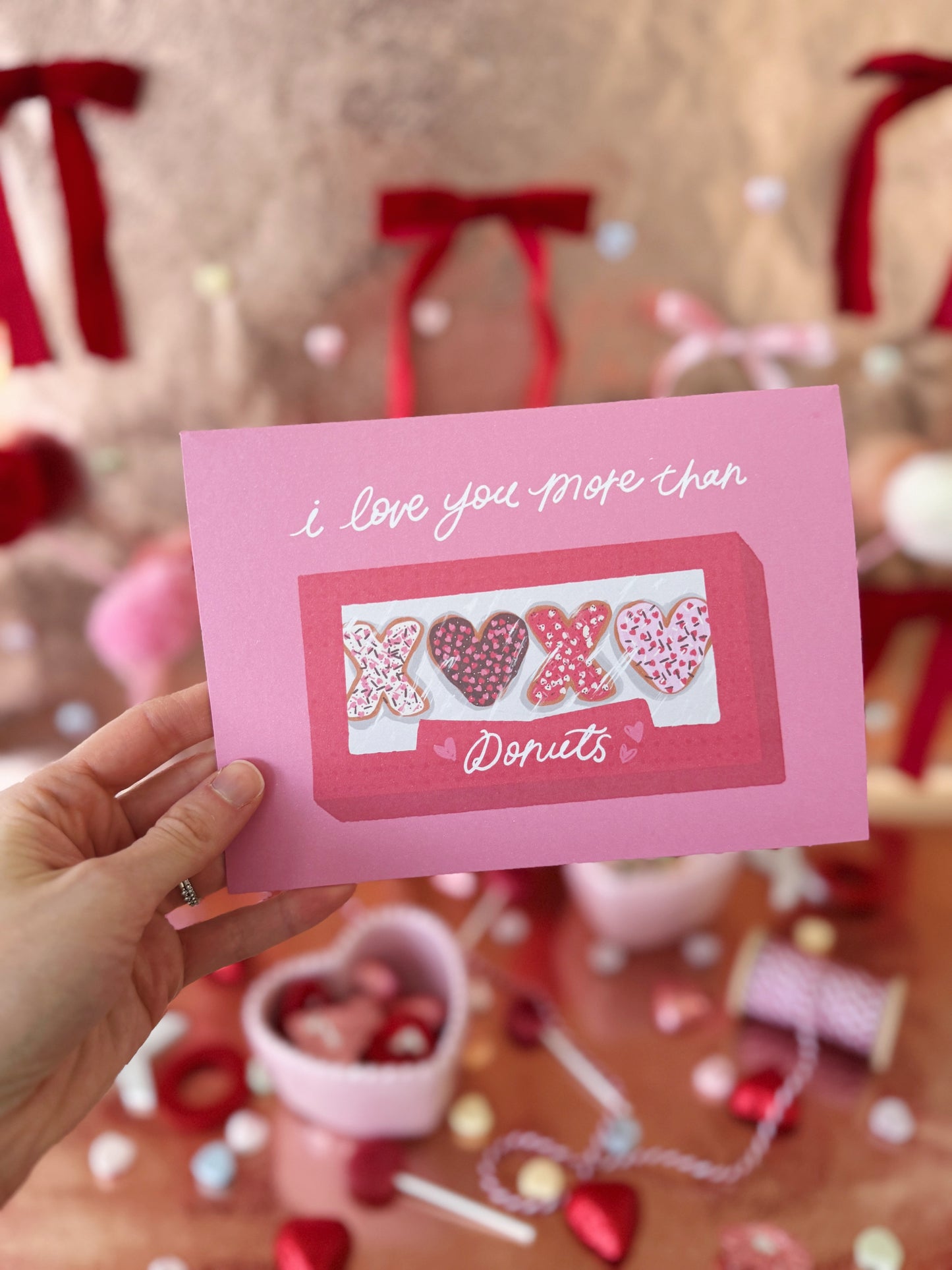 I Love You More Than Donuts Valentine's Day Card