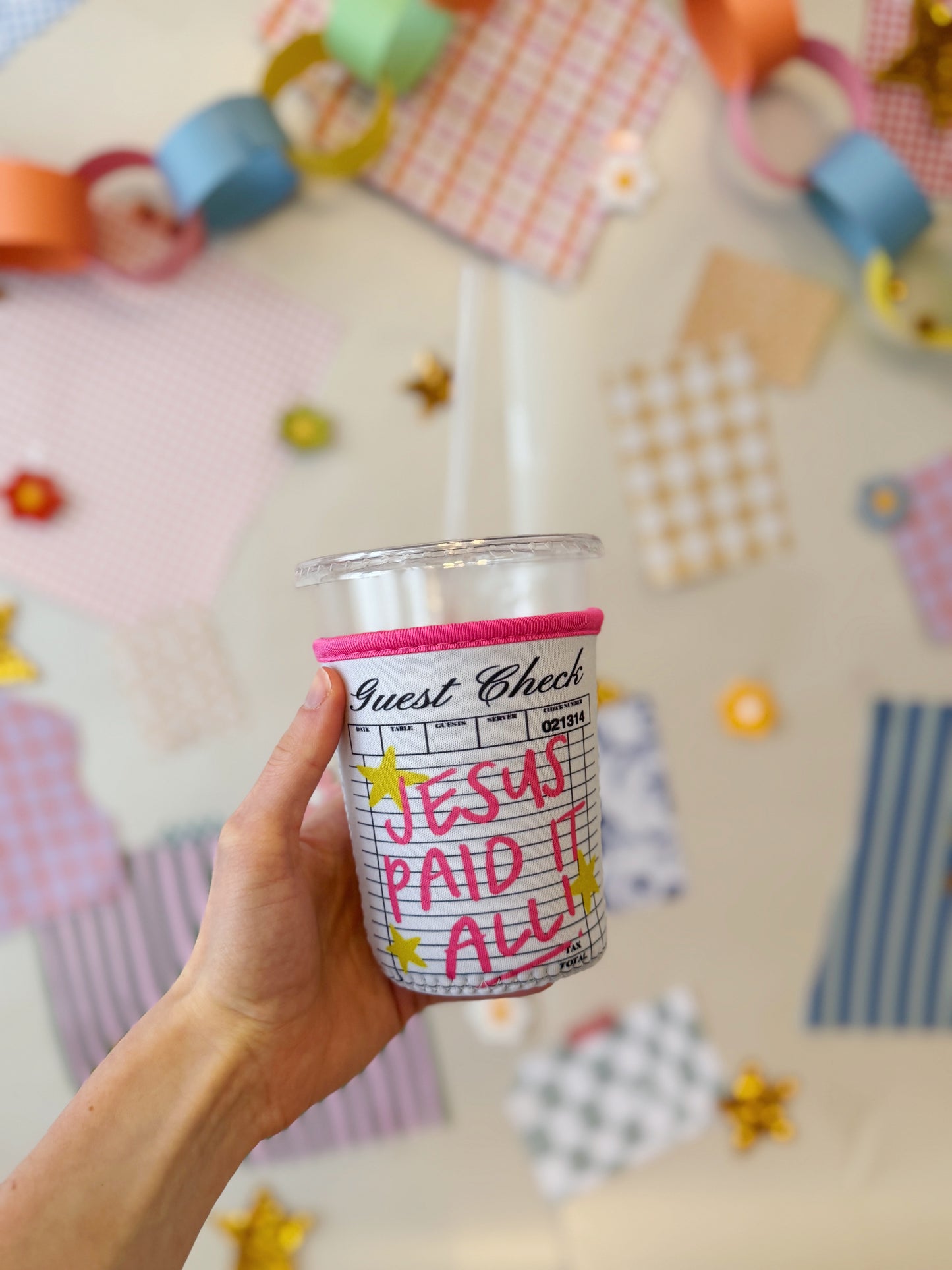 Jesus Paid It All Iced/Hot Coffee Coozie