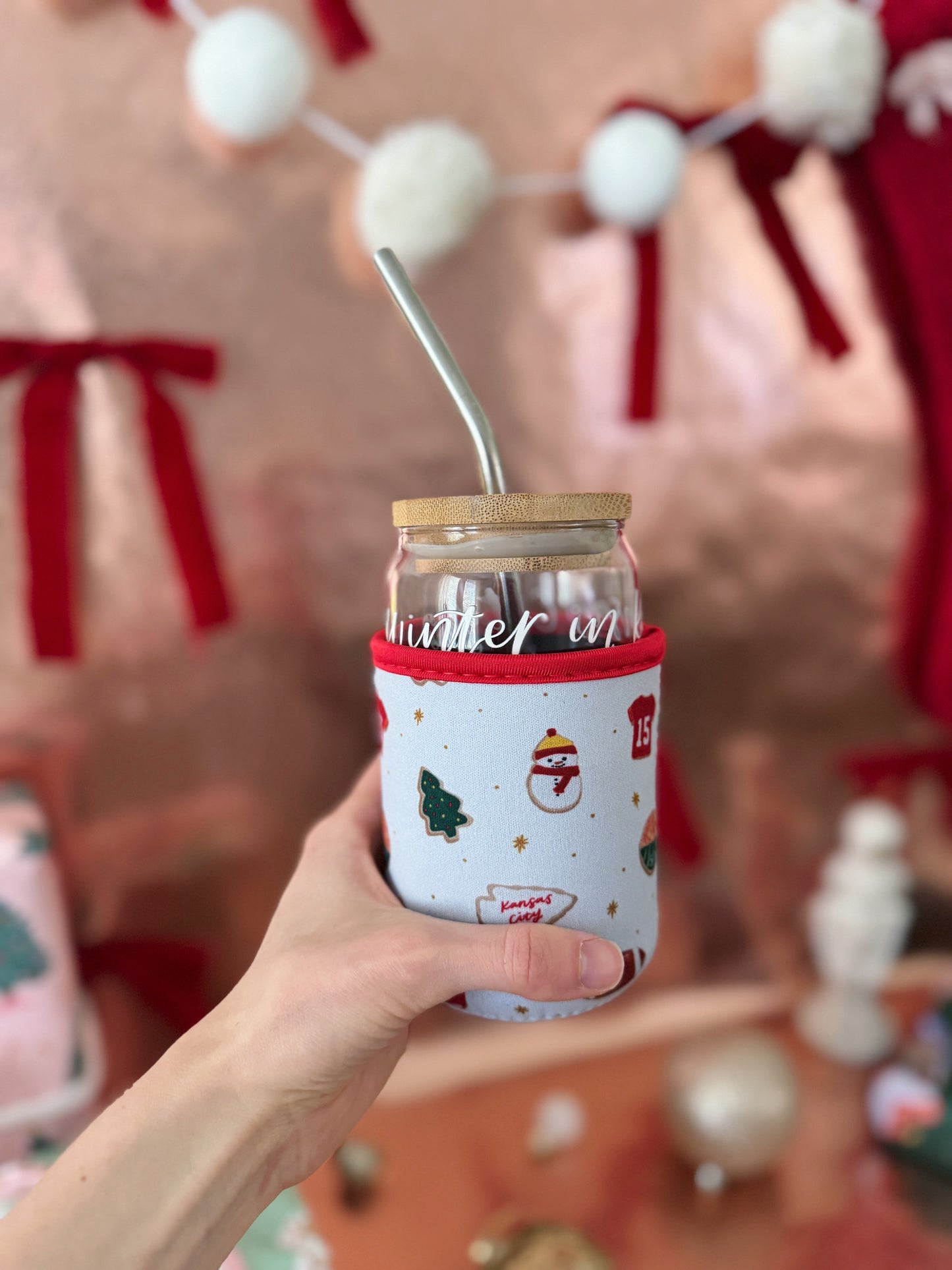 Kansas City Christmas Cookie Iced/Hot Drink Coozie