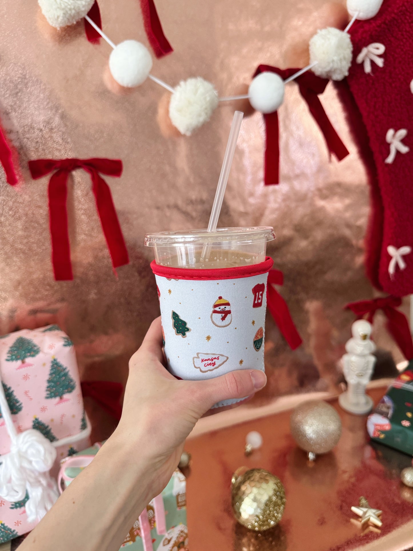 Kansas City Christmas Cookie Iced/Hot Drink Coozie