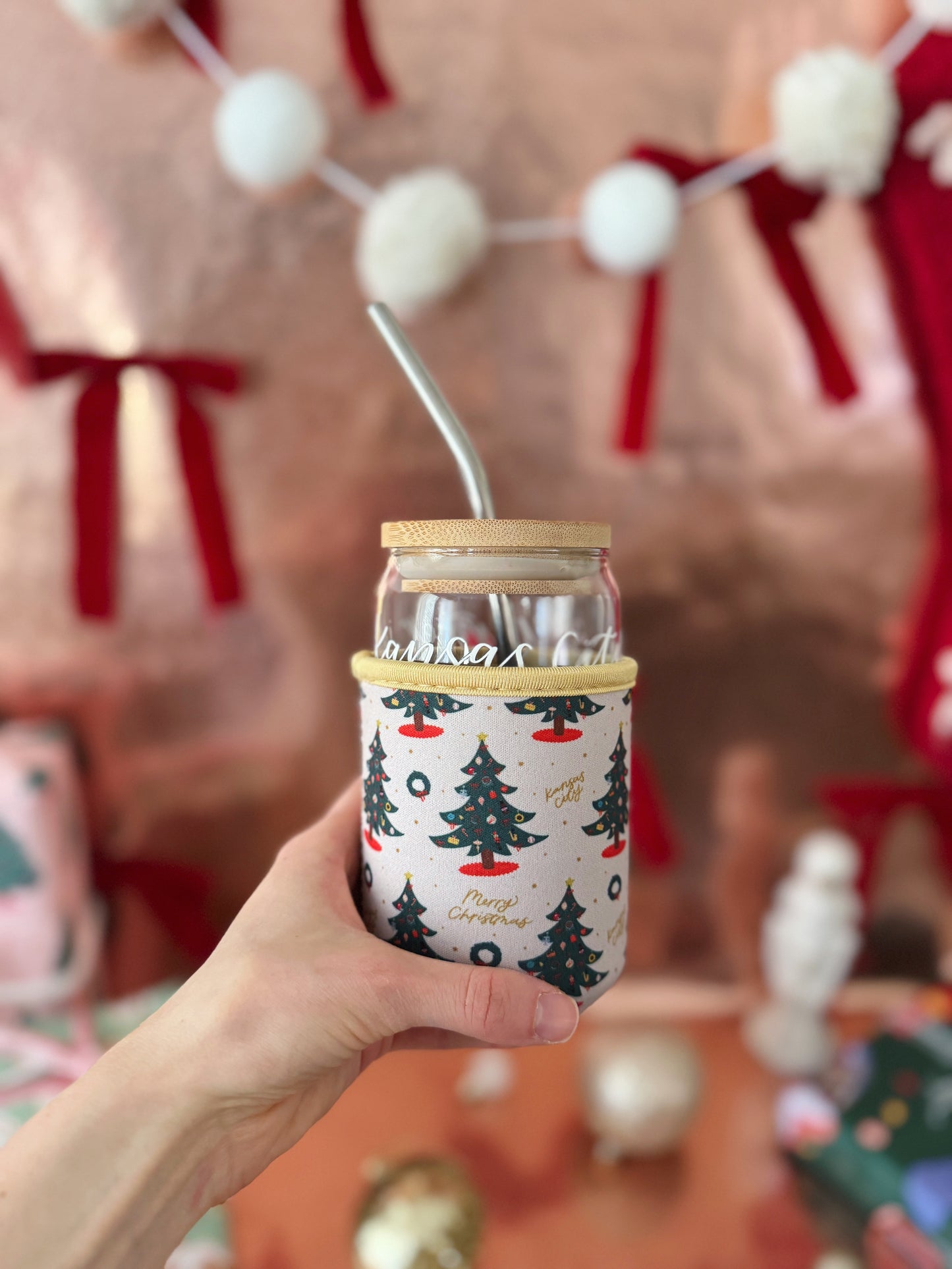 Kansas City Christmas Tree Iced/Hot Drink Coozie