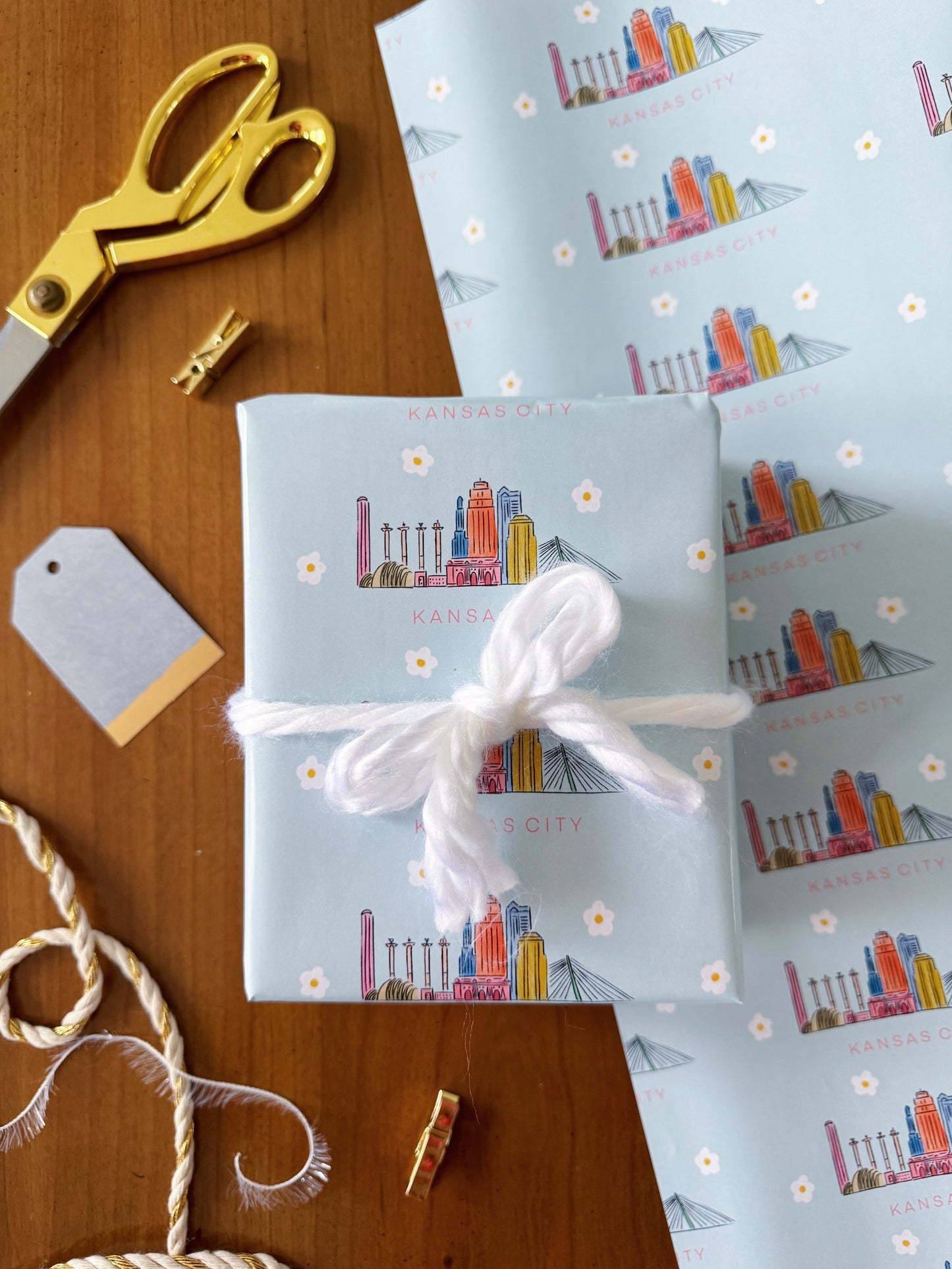 Kansas City Skyline Wrapping Paper