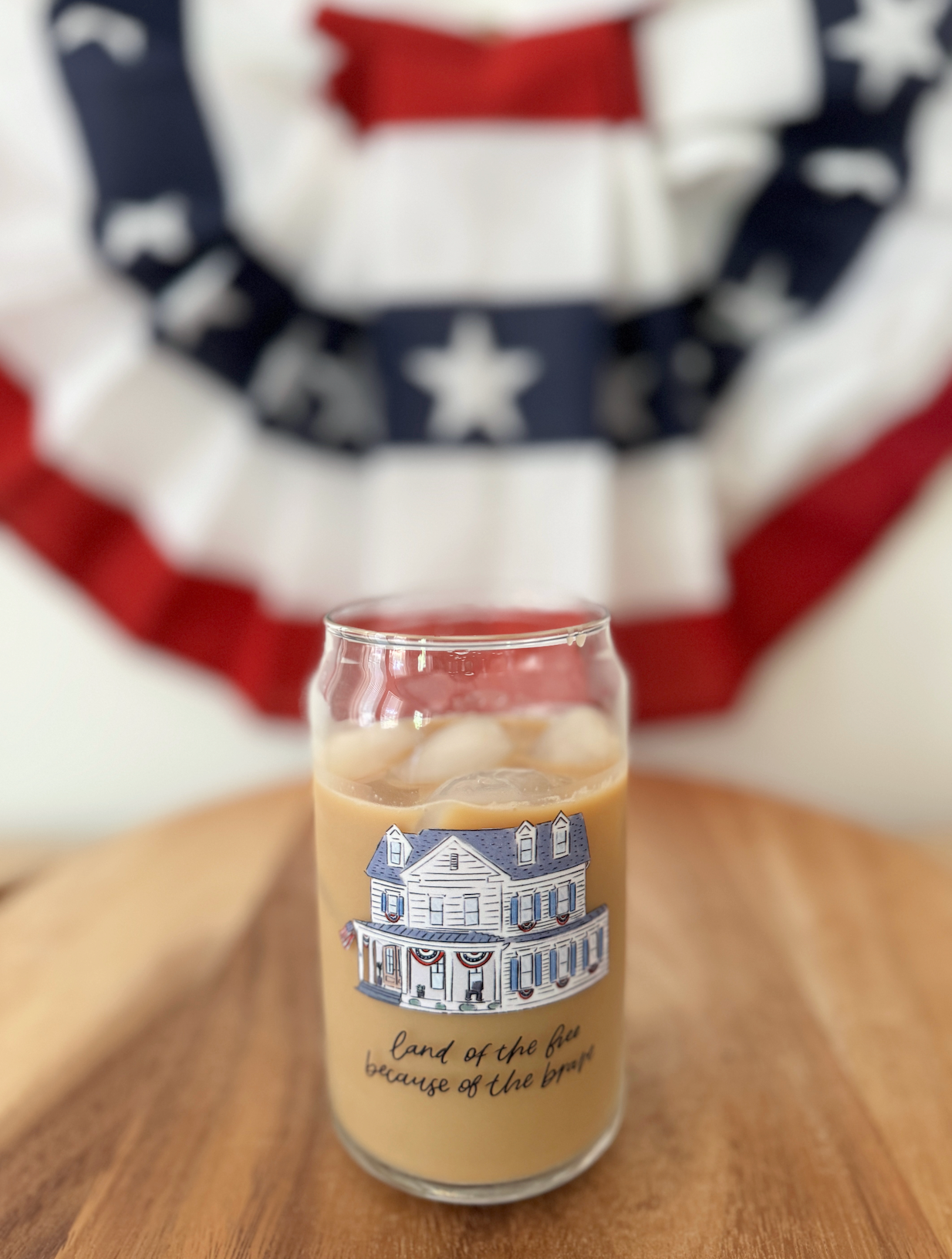 Land of the Free Glass Cup