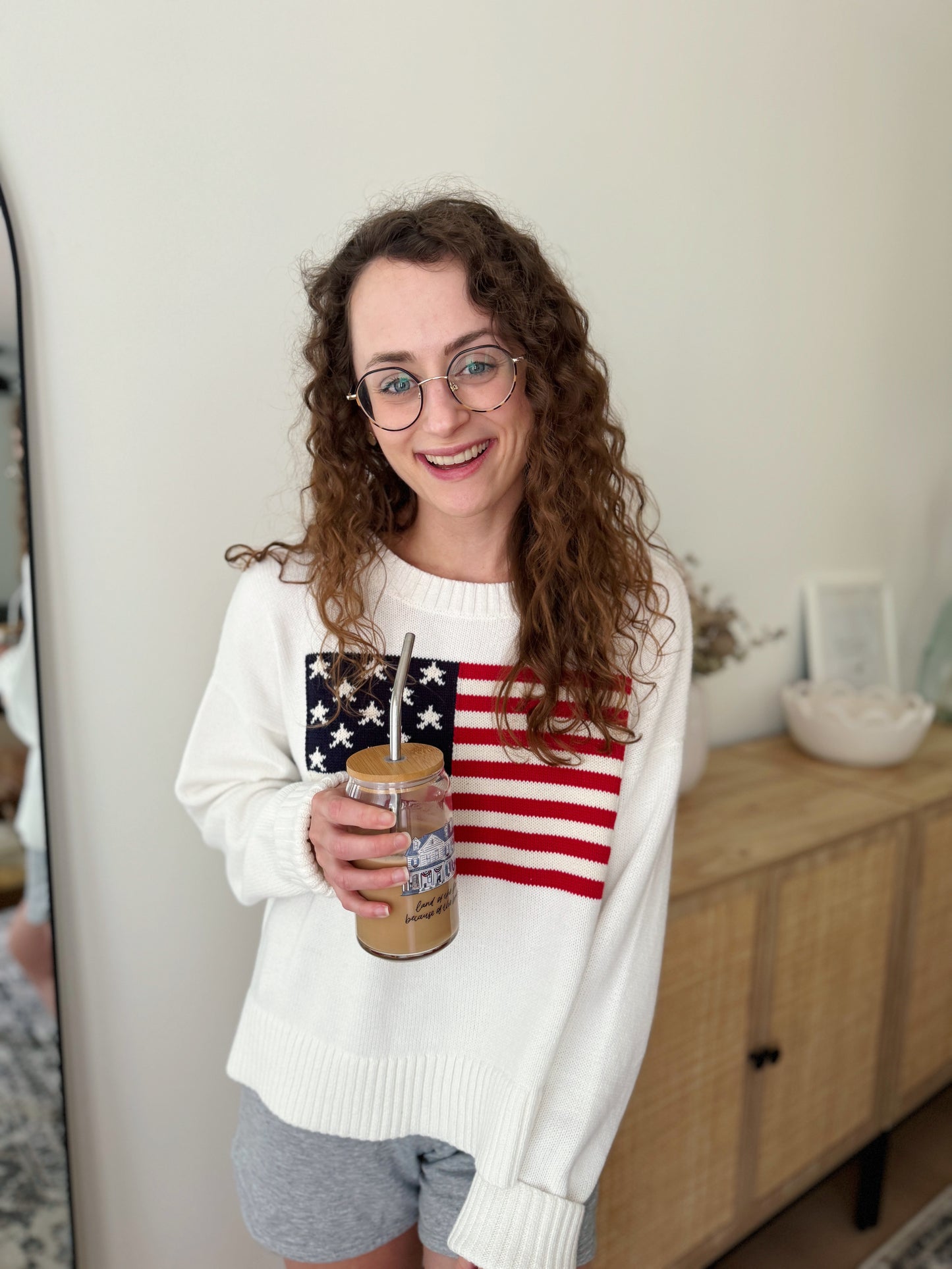 Land of the Free Glass Cup